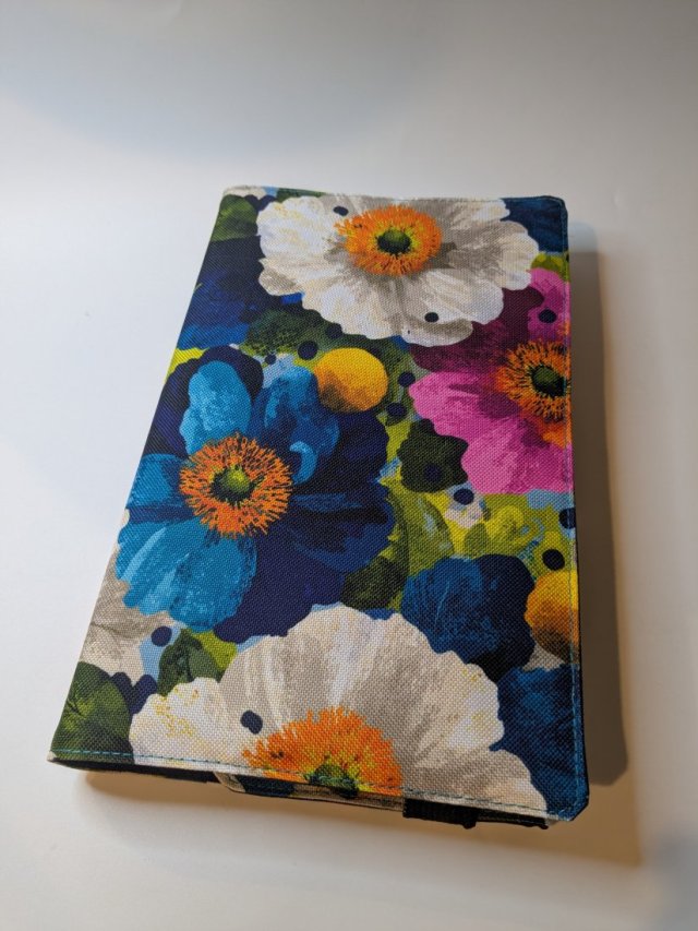 Etui otulacz na książkę - kolorowe kwiaty