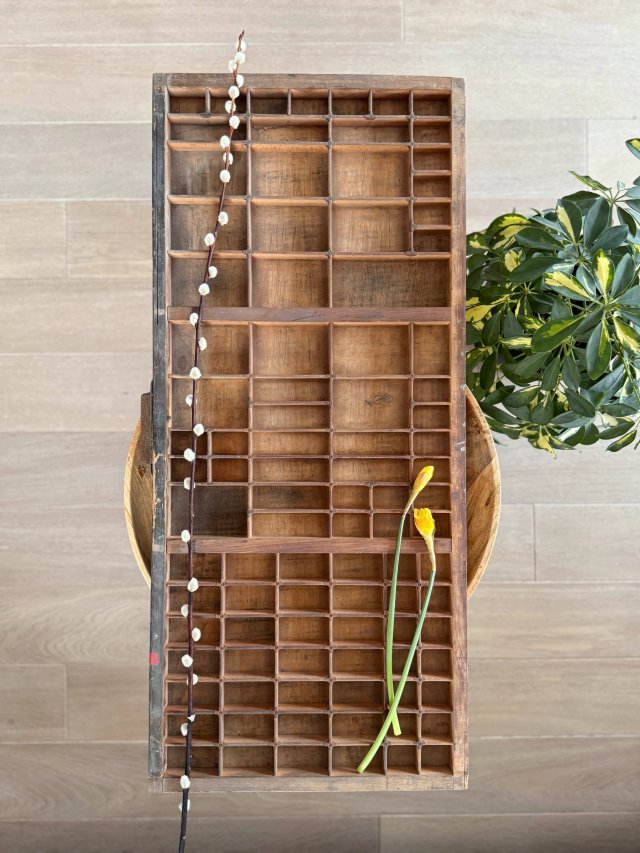 Ekspozytor na kolekcję, kaszta czyli szuflada drukarska idealna do zawieszenia na ścianie