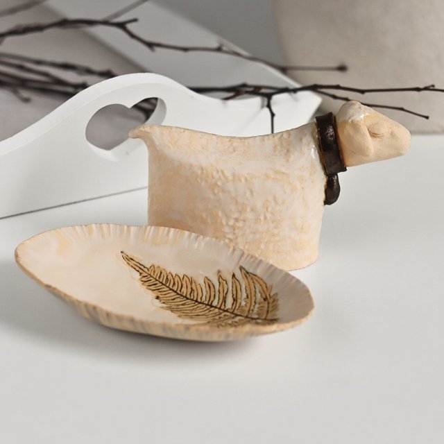 Baranek i miseczka ceramiczny zestaw