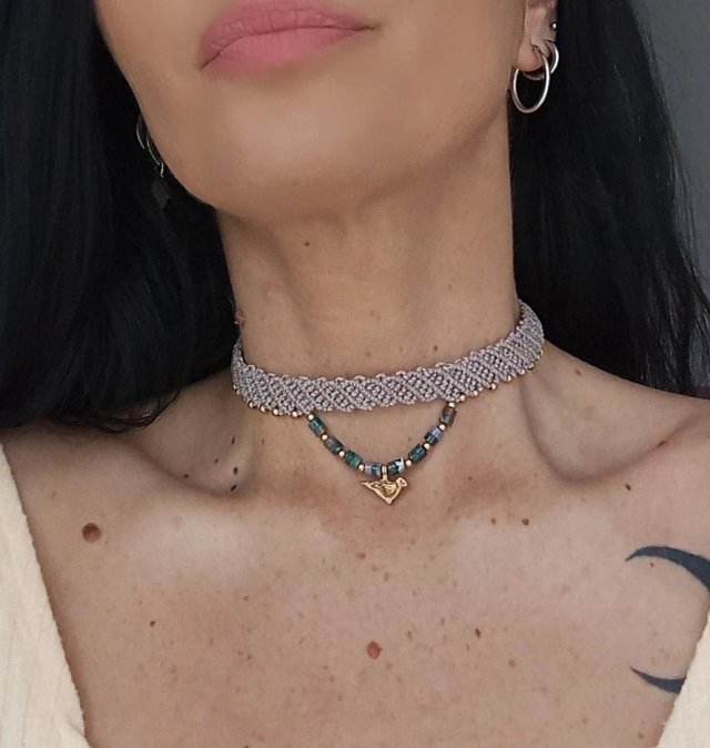 Choker z agatem indyjskim