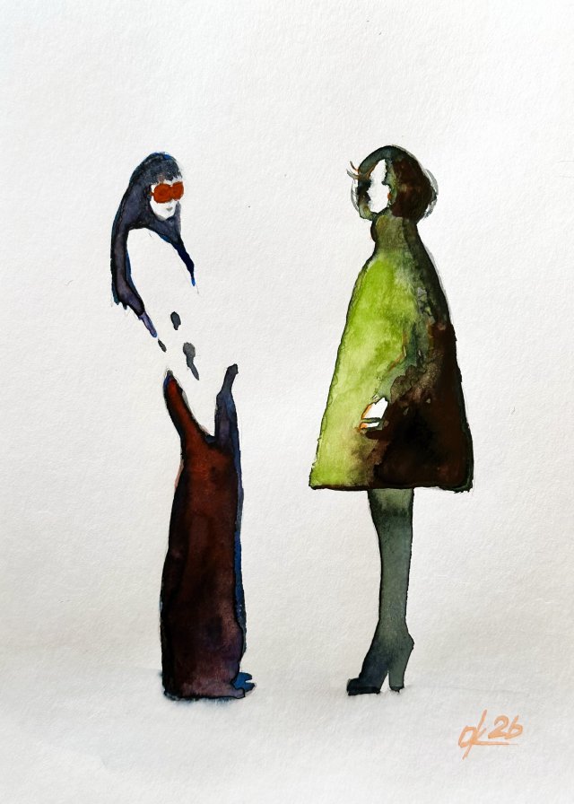 Ilustracja 2 modeli, 30*21cm, Original Akwarela2