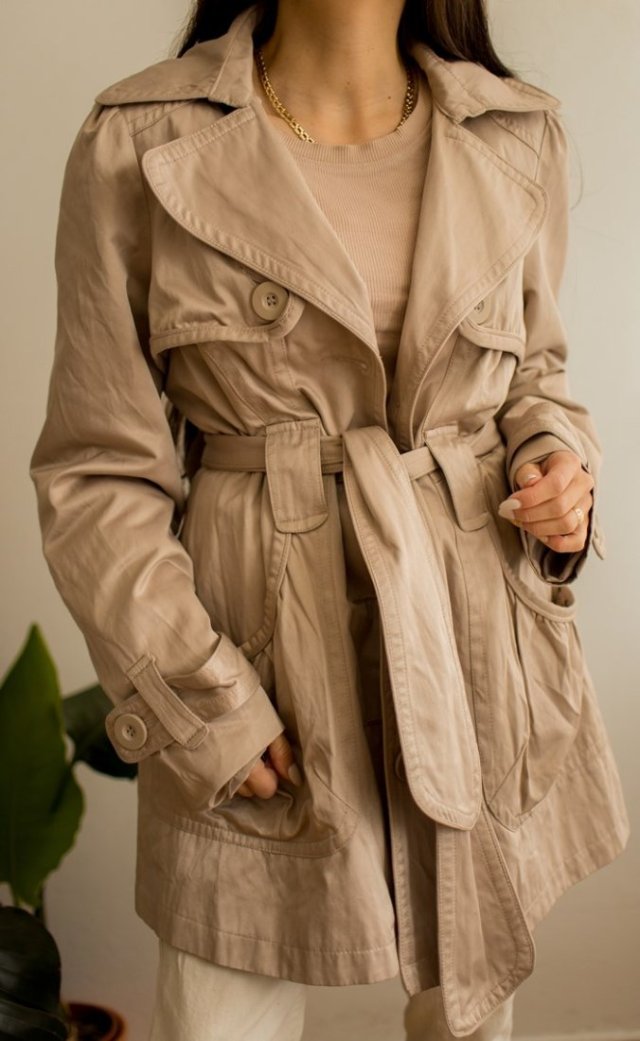 beżowy płaszczyk L/XL