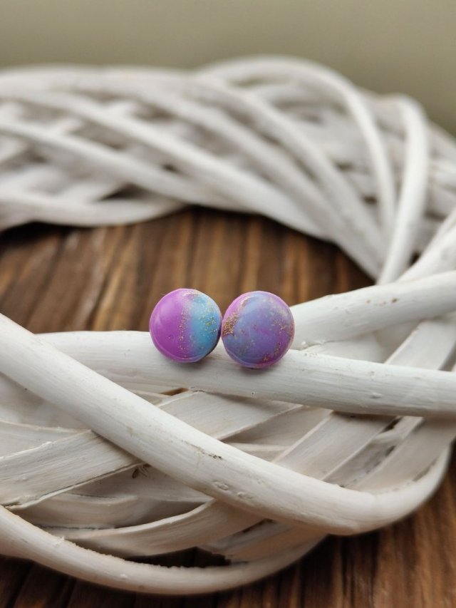 Kolczyki z glinki polimerowej - Aurora Pastel