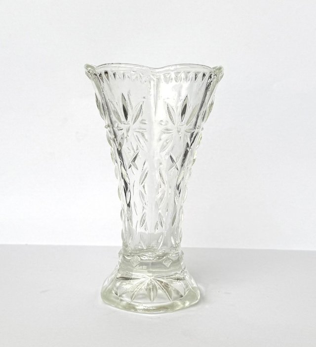 Przedwojenny Wazon Art Deco Sygnowany Germany Szkło Prasowane lata 30 XX wieku