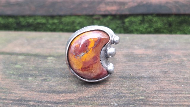 Księżycowy jaspis - pierścionek regulowany