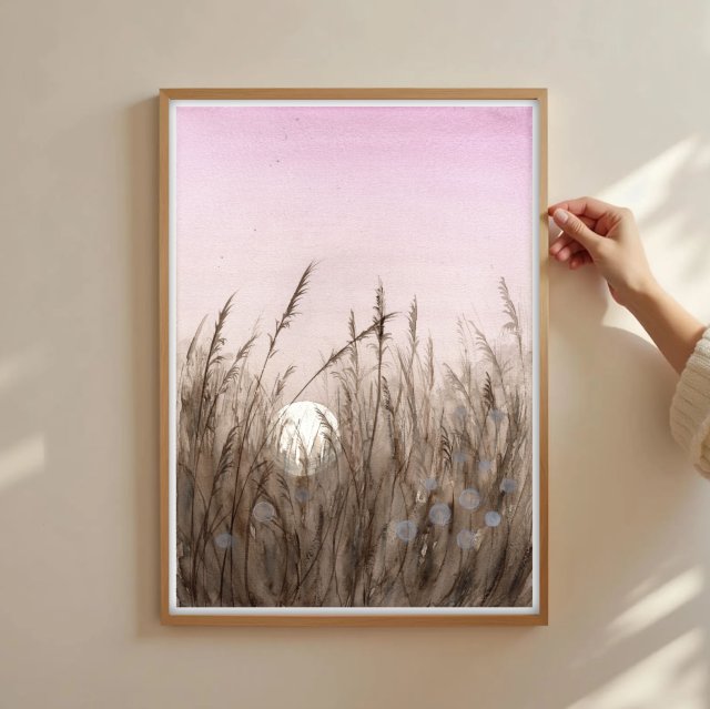 Akwarela A4.  Łąka