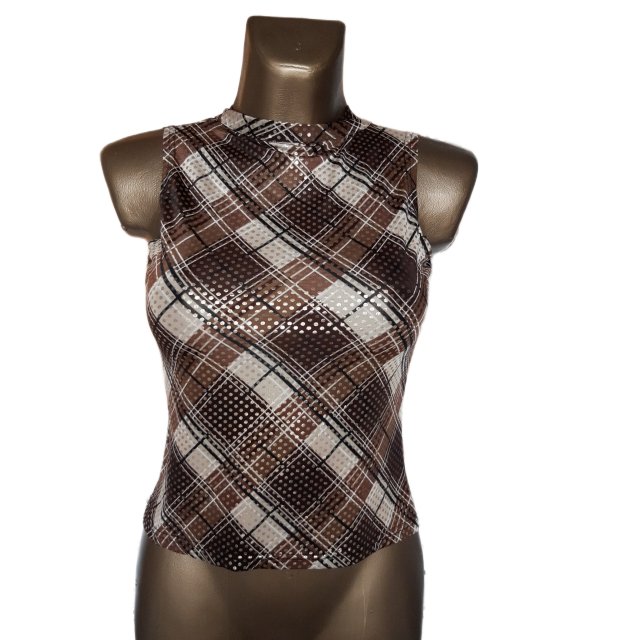 Brązowy Złoty Top Wieczorowy S M