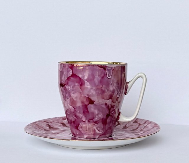 Filiżanka Różowy Marmurek Włocławek Carry PRL Design