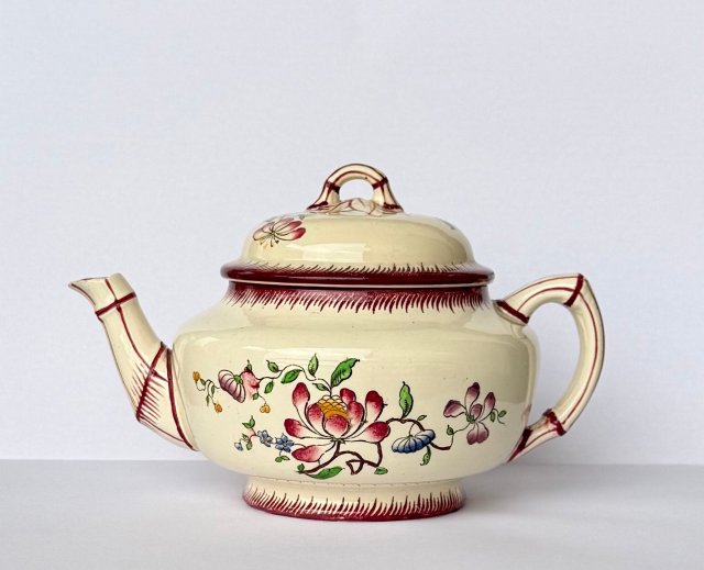 Przedwojenny Imbryk Sarreguemines Strasbourg 1900–1920 fajans stara Francja antyk oryginał