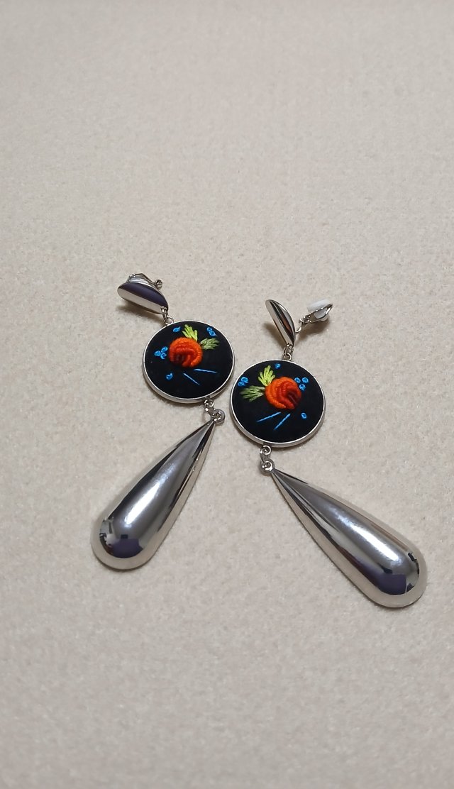 Ręcznie haftowane klipsy  DLA CELESTYNY