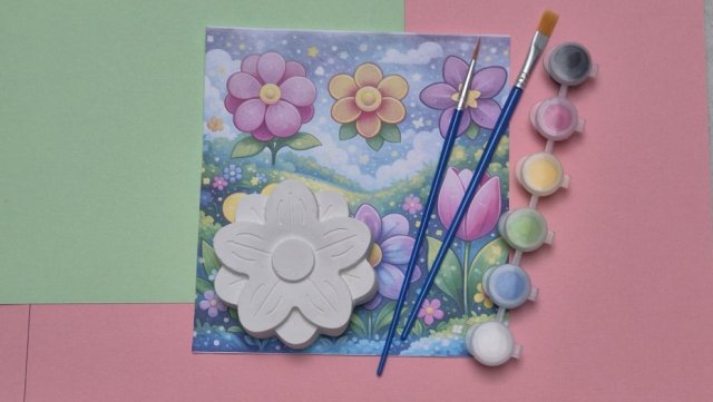 Zestaw kreatywny dla dzieci ZAMIAST ekranów i słodyczy - prezent do malowania (DIY) seria Kwiaty