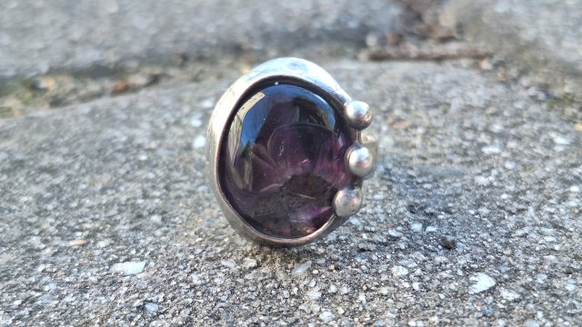 Ametyst - pierścionek regulowany