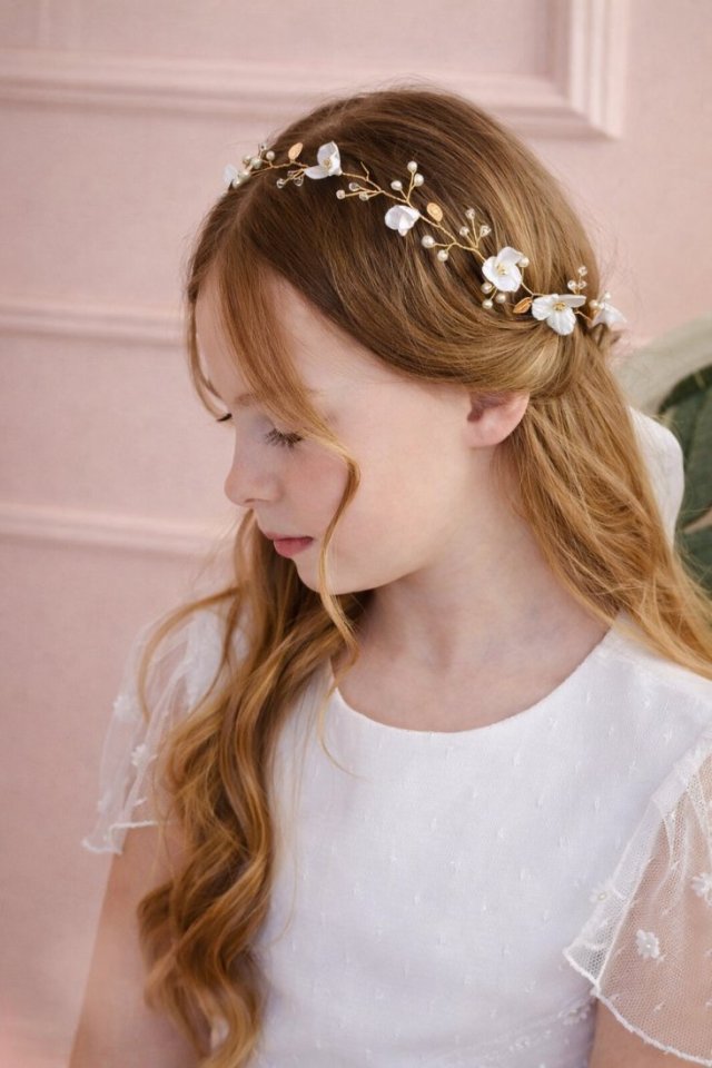 Wianek biżuteryjny z kwiatami model Moana