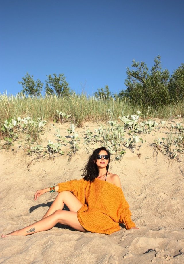 SWETER HANDMADE OVERSIZE