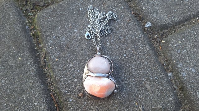 Agat z kwarcem - wisiorek