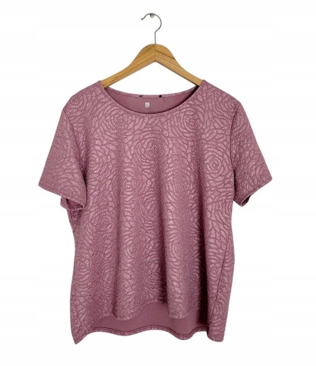 Bluzka damska różowa deseń 44 XXL