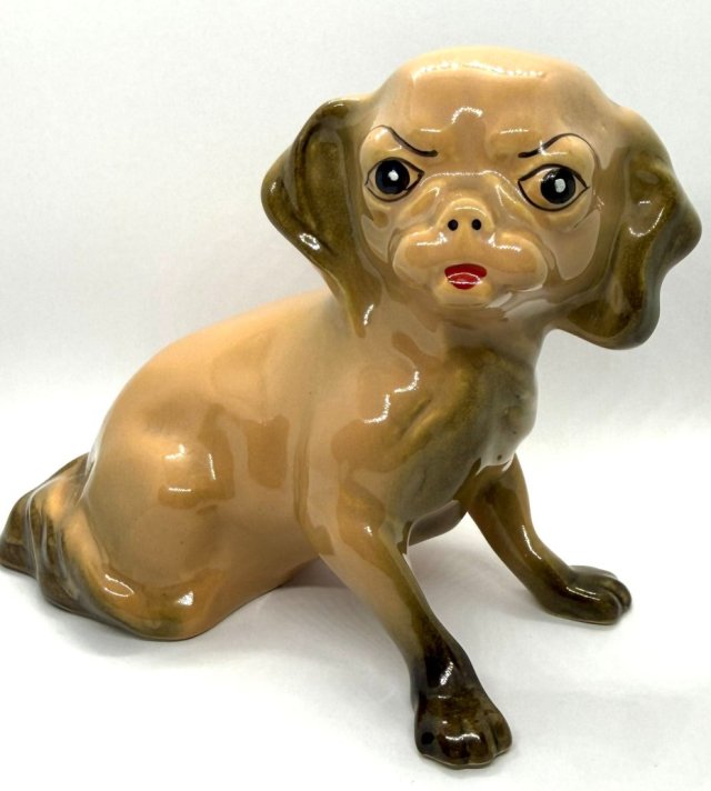 Designerski Pies pekińczyk retro vintage ceramiczna Rzeźba New Look