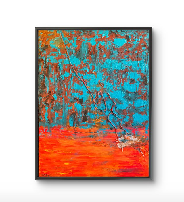 Struktury - Próba (Structures – Attempt 60x80) - oryginalny obraz strukturalny na płótnie, abstrakcja, textured painting, abstract canvas wall