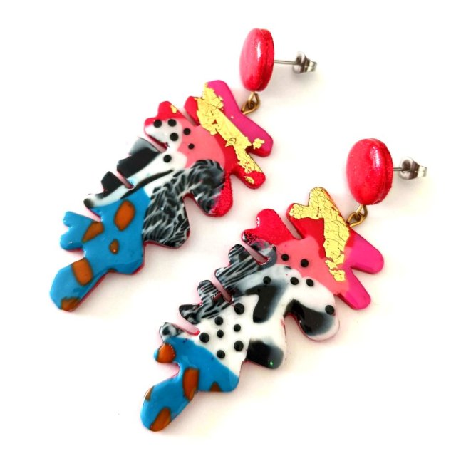 Czerwone Duże Kolczyki