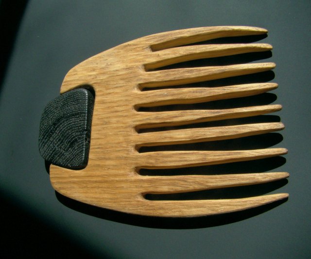 GRZEBIEŃ DREWNIANY dąb + czarny dąb