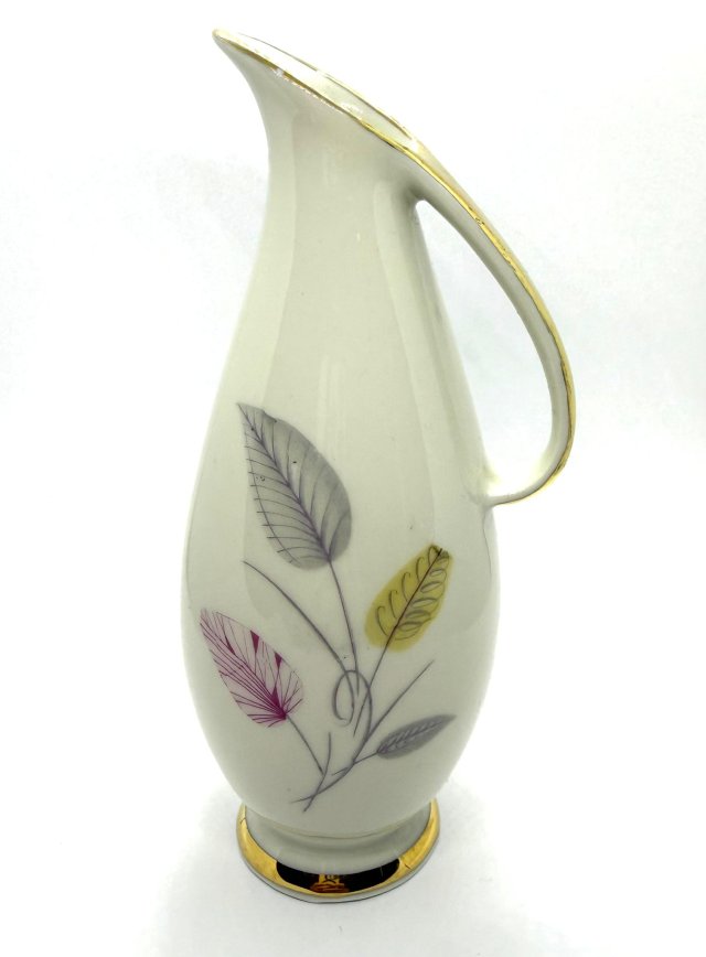 Winterling Roslau Bavaria elegancki wazon porcelanowy lata 60 - 70 XX w Ecru złocenia