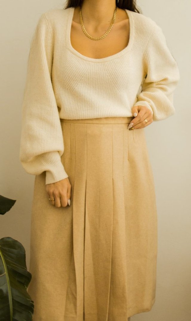 wełniana spódnica L