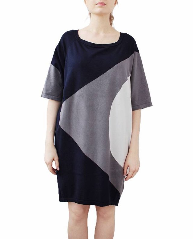 Sukienka vintage Phase Eight graficzna wiskoza dzianinowa