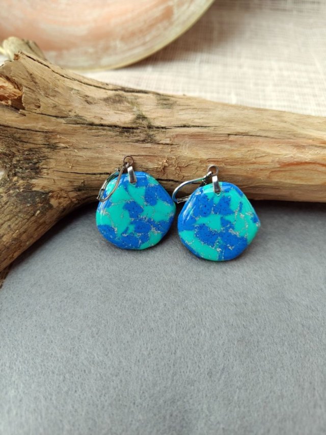 Oceaniczna Laguna – kolczyki z glinki polimerowej