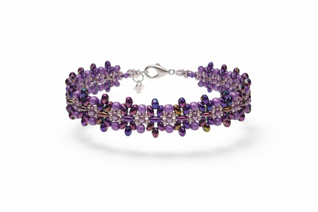 Bransoletka Beaded Choker "Fioletowa Symfonia" - Rękodzieło z Koralików