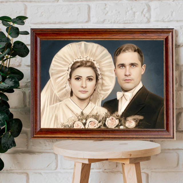 Monidło – Personalizowany Portret Ślubny | Prezent na Ślub, Rocznicę, Dla Pary Młodej