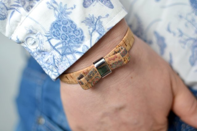 BRANSOLETKA Z KORKA "MADERRO"