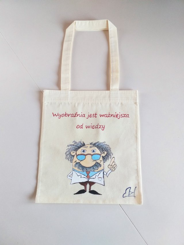 Torba ręcznie malowana Einstein