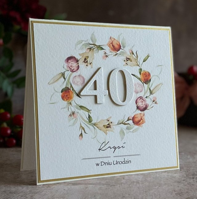 Personalizowana kartka na 40 urodziny, BH 65