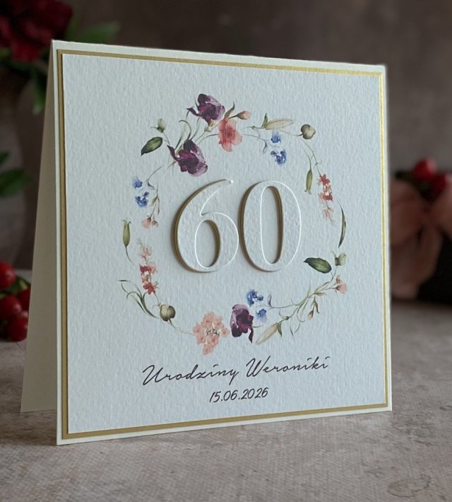 Personalizowana kartka na 60 urodziny, BH 70