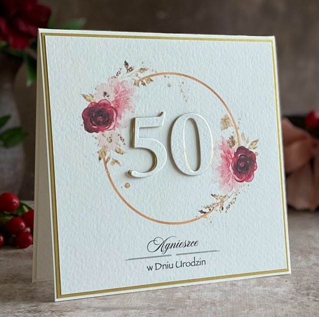 Personalizowana kartka na 50 urodziny, BH 50