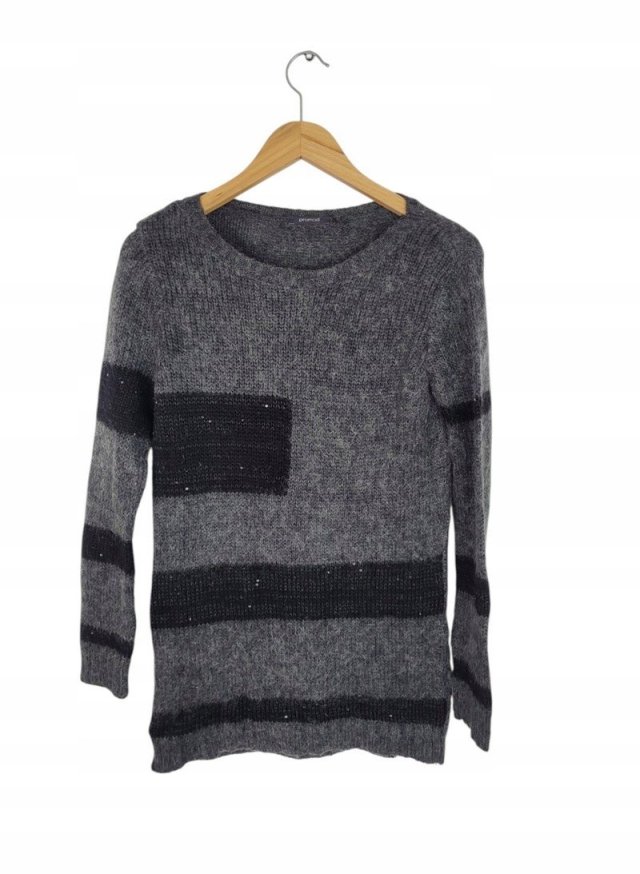 PROMOD dłuższy sweter z moherem 36 S