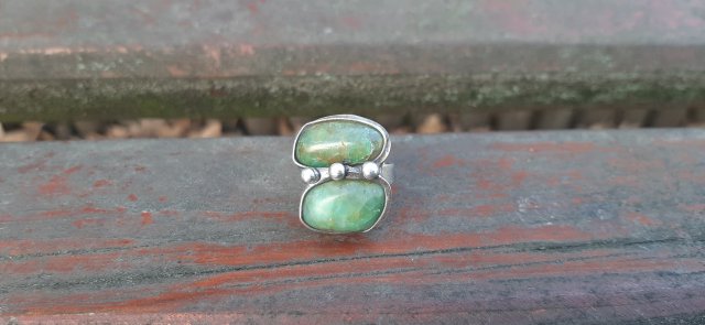 Chryzopraz -  pierścionek regulowany