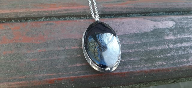 Czarno biały agat - wisiorek