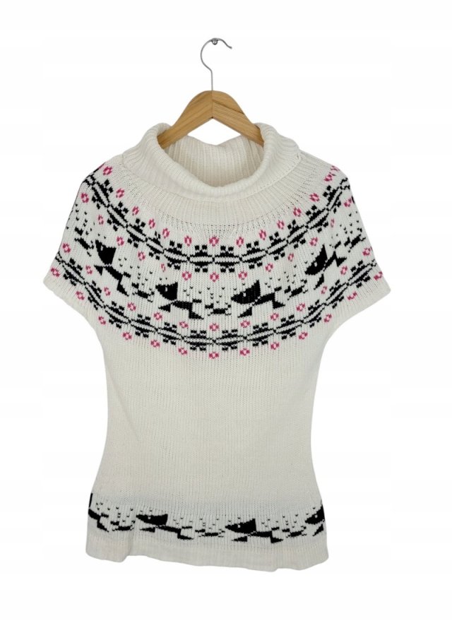 Tunika sweterkowa sweter wzór norweski 36 S