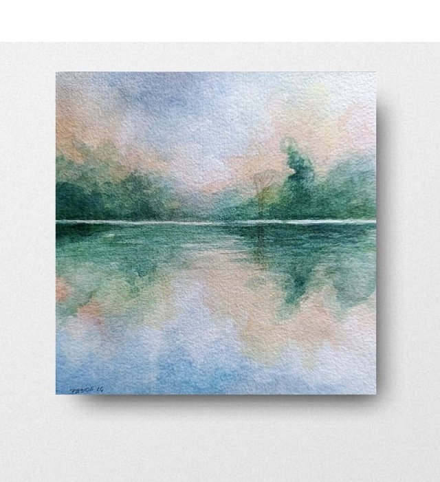 Pejzaż -praca formatu 20/20 cm