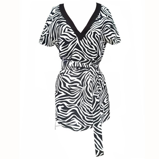 Tunika kimonowa zebra z paskiem