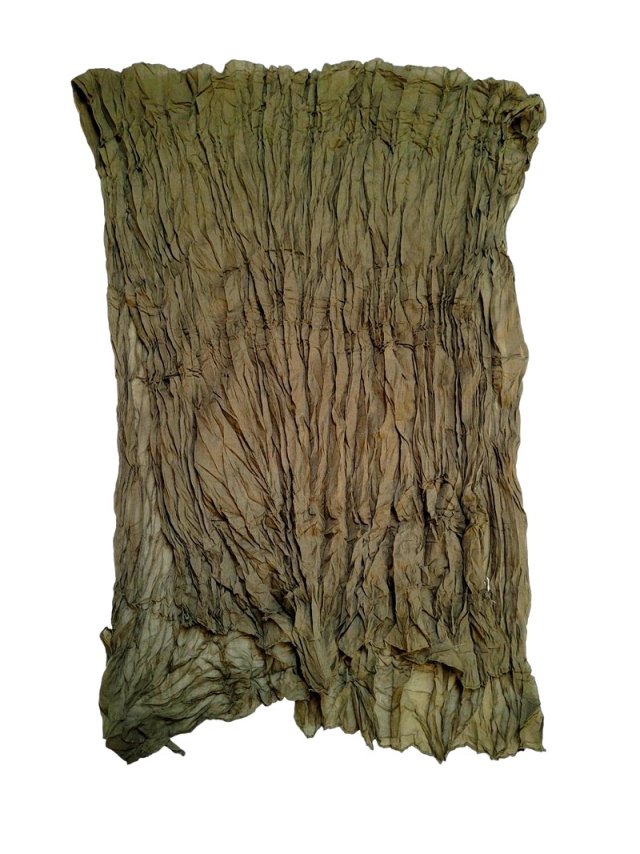 Marszczony lekki szal khaki damski 90x175cm