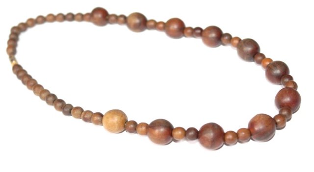 DREWNIANE krótkie Koraliki boho hippie choker