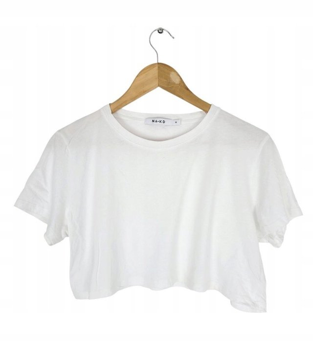 NA-KD crop top biały tshirt damski 38 M