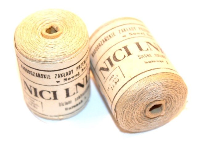 NICI lniane Nowa Sól 2 szpulki  PRL