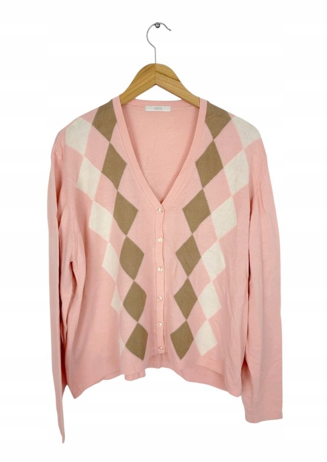 MARKS&SPENCER sweter kardigan damski romby 50 5XL