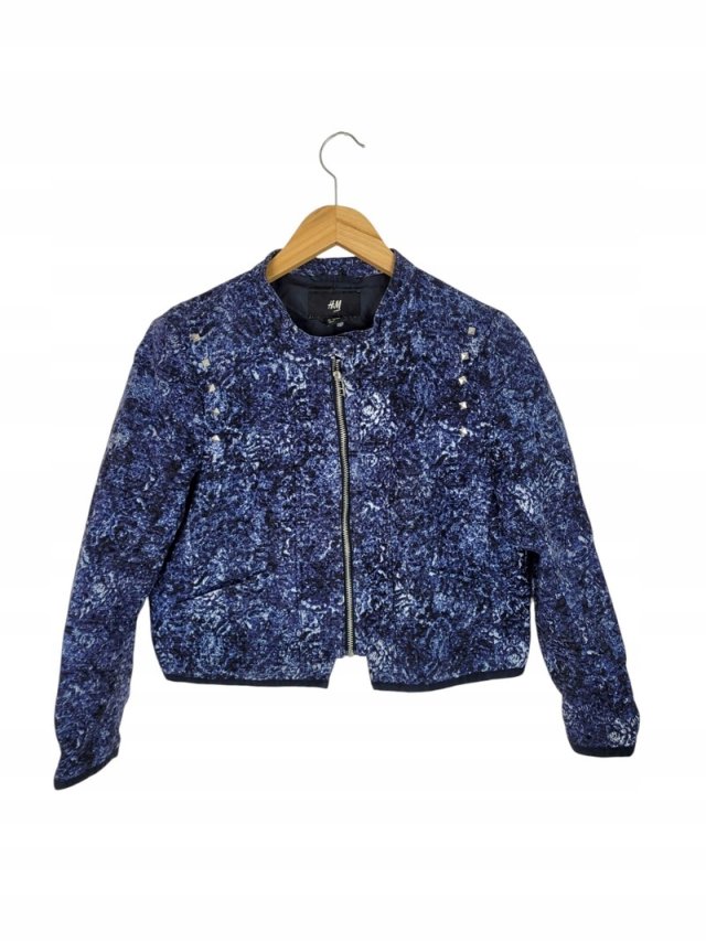 H&M marynarka bluza wzór granatowa 38 M