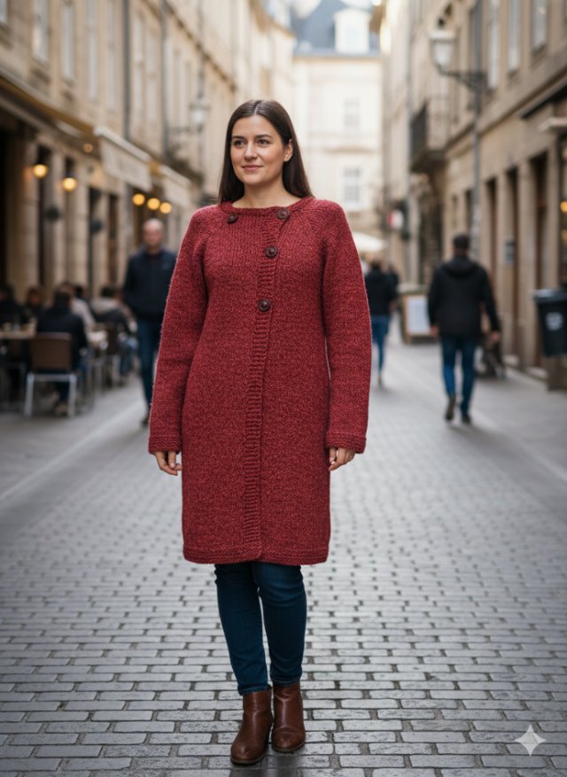 Płaszcz z włóczki