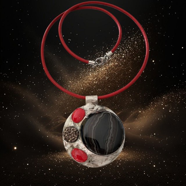 naszyjnik z witrażowym wisiorem GALACTICO