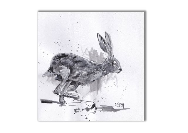 Zając. Grafika ręcznie malowana